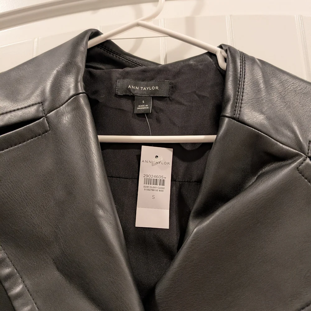 Women's Black Faux Leather Jacket - Picture 2 of 4